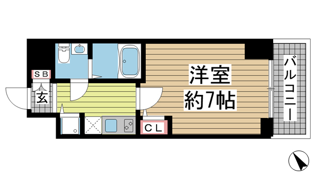 神戸市中央区海岸通の賃貸物件間取画像