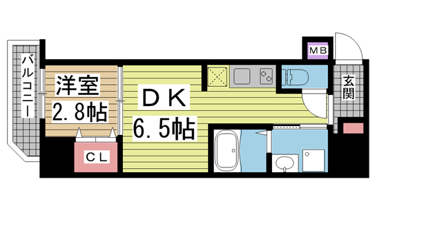 神戸市中央区磯上通の賃貸物件間取画像