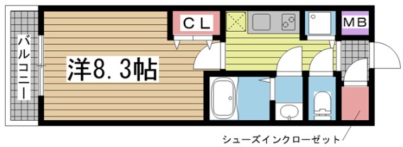 神戸市中央区磯上通の賃貸物件間取画像