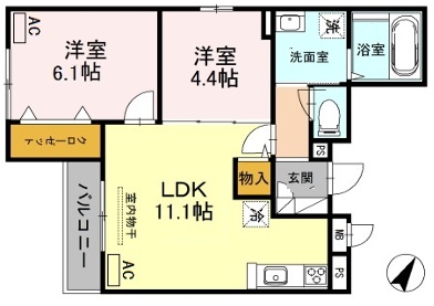 神戸市東灘区青木の賃貸物件間取画像