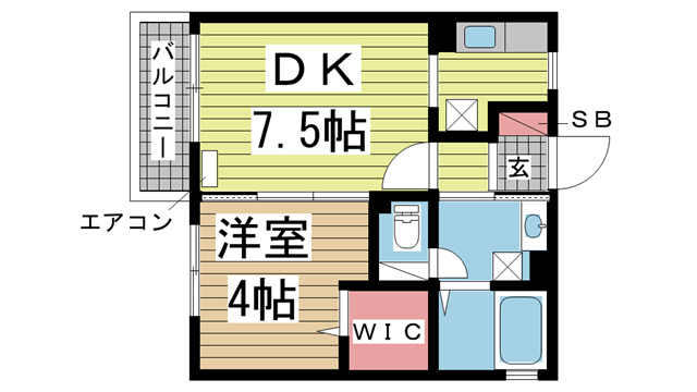 エスポワール 103|神戸市長田区長田町(神戸電鉄有馬線長田駅)のアパート間取 エスポワール 103|神戸市長田区長田町(神戸電鉄有馬線長田駅)のアパート間取