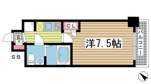 SERENiTE三宮 402|神戸市中央区御幸通(JR東海道本線(近畿)三ノ宮駅)のマンション間取 SERENiTE三宮 402|神戸市中央区御幸通(JR東海道本線(近畿)三ノ宮駅)のマンション間取