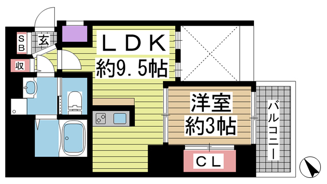 セレニテ神戸元町クレア 313|神戸市中央区海岸通(JR東海道本線(近畿)元町駅)のマンション間取 セレニテ神戸元町クレア 313|神戸市中央区海岸通(JR東海道本線(近畿)元町駅)のマンション間取