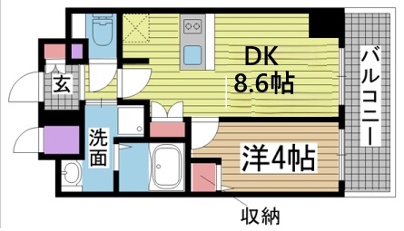 プレサンス三宮エレガンシア 1104|神戸市中央区琴ノ緒町(JR東海道本線(近畿)三ノ宮駅)のマンション間取 プレサンス三宮エレガンシア 1104|神戸市中央区琴ノ緒町(JR東海道本線(近畿)三ノ宮駅)のマンション間取
