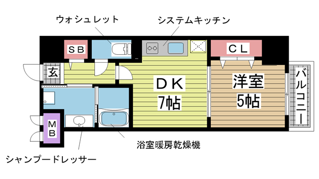神戸市中央区磯辺通の賃貸物件間取画像