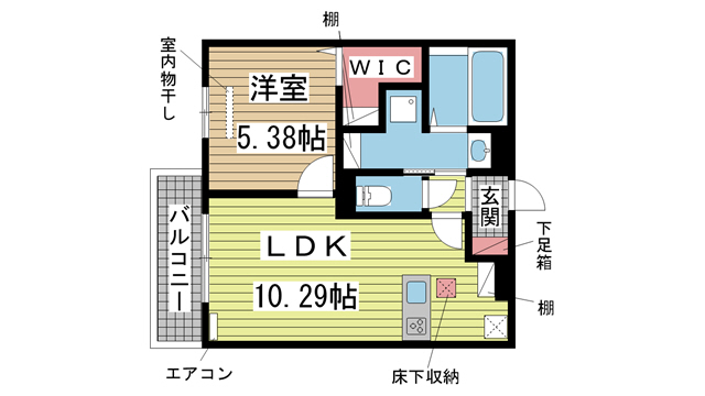 cuore魚崎 303|神戸市東灘区魚崎南町(阪神本線魚崎駅)のアパート間取 cuore魚崎 303|神戸市東灘区魚崎南町(阪神本線魚崎駅)のアパート間取