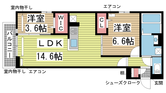 神戸市東灘区深江南町の賃貸物件間取画像
