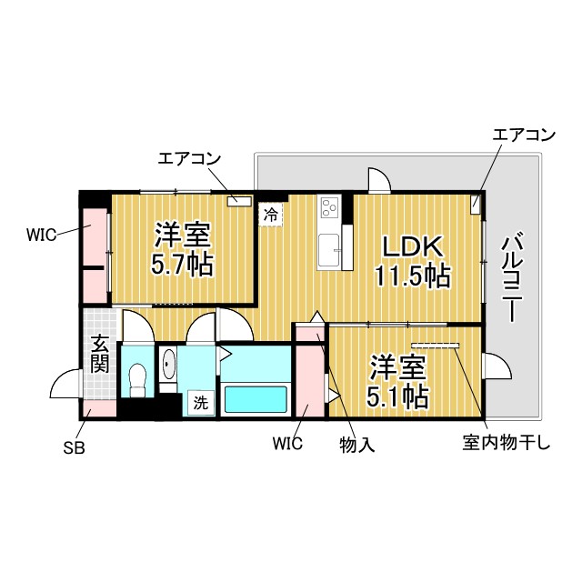神戸市須磨区大田町の賃貸物件間取画像