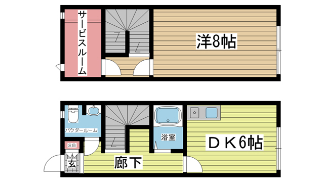 ディアコート神戸Ⅰ 108|神戸市兵庫区大井通(神戸電鉄有馬線湊川駅)のアパート間取 ディアコート神戸Ⅰ 108|神戸市兵庫区大井通(神戸電鉄有馬線湊川駅)のアパート間取