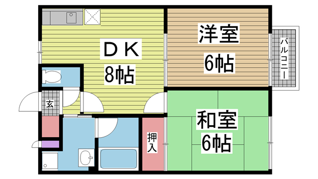 ソレアード・プラーサ 102|神戸市北区山田町上谷上(神戸地下鉄北神線谷上駅)のアパート間取 ソレアード・プラーサ 102|神戸市北区山田町上谷上(神戸地下鉄北神線谷上駅)のアパート間取