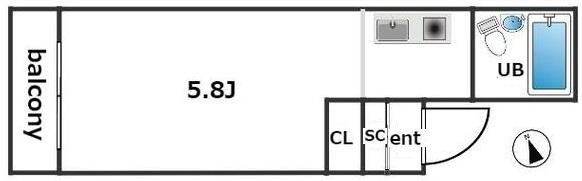 アンピエス六甲 401|神戸市灘区桜口町(JR東海道本線(近畿)六甲道駅)のマンション間取 アンピエス六甲 401|神戸市灘区桜口町(JR東海道本線(近畿)六甲道駅)のマンション間取