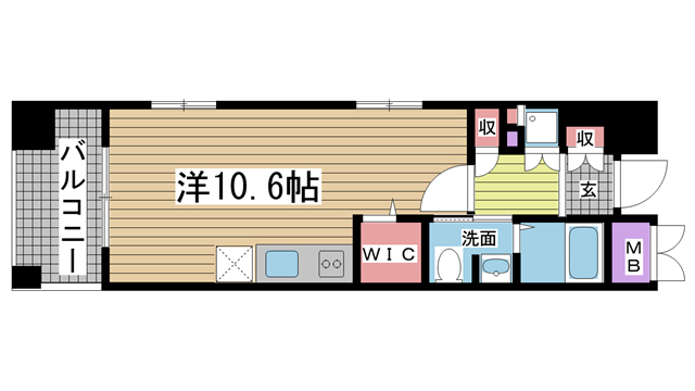 神戸市中央区雲井通の賃貸物件間取画像