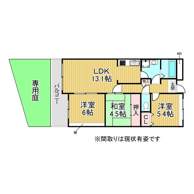 神戸市灘区高尾通の賃貸物件間取画像