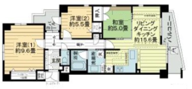 神戸市東灘区田中町の賃貸物件間取画像