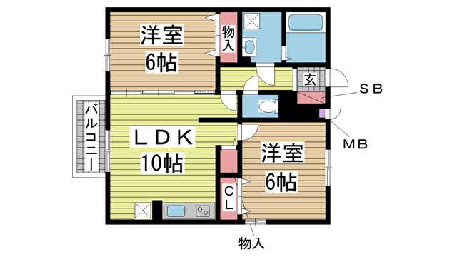 アンダンテ鈴蘭 101|神戸市北区鈴蘭台南町(神戸電鉄有馬線鈴蘭台駅)のアパート間取 アンダンテ鈴蘭 101|神戸市北区鈴蘭台南町(神戸電鉄有馬線鈴蘭台駅)のアパート間取