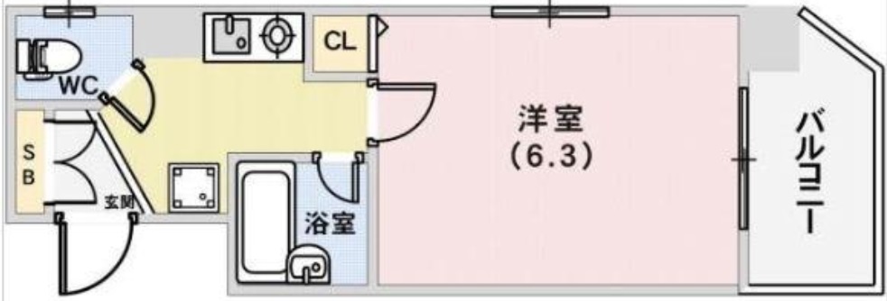 クロワートル二宮 205|神戸市中央区二宮町(JR東海道本線(近畿)三ノ宮駅)のマンション間取 クロワートル二宮 205|神戸市中央区二宮町(JR東海道本線(近畿)三ノ宮駅)のマンション間取