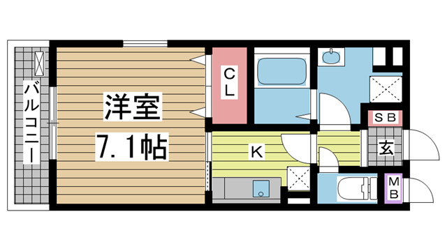 ウッディーバレイⅡ 202|神戸市長田区久保町(JR山陽本線新長田駅)のアパート間取 ウッディーバレイⅡ 202|神戸市長田区久保町(JR山陽本線新長田駅)のアパート間取