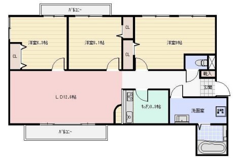神戸市東灘区本山北町の賃貸物件間取画像