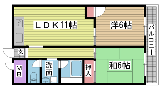 神戸市北区鈴蘭台北町の賃貸物件間取画像