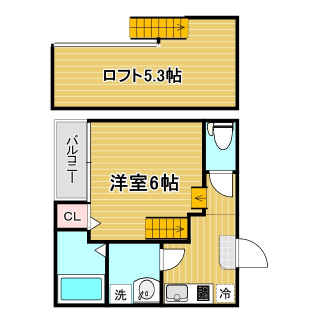 ハーモニーテラス神田町 201|神戸市兵庫区神田町(神戸市営地下鉄線大倉山駅)のアパート間取 ハーモニーテラス神田町 201|神戸市兵庫区神田町(神戸市営地下鉄線大倉山駅)のアパート間取