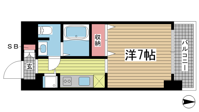 神戸市中央区生田町の賃貸物件間取画像