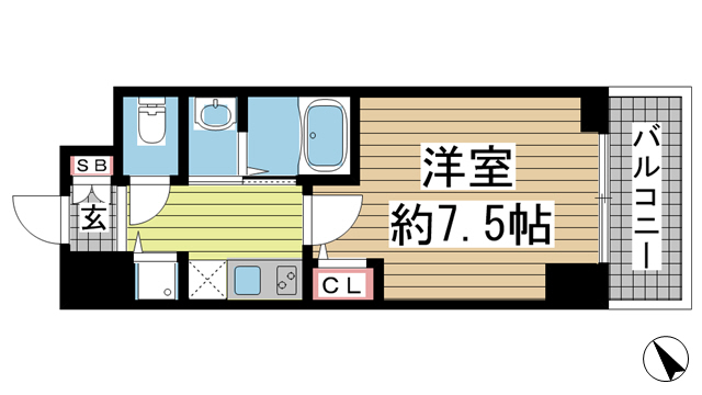 神戸市中央区海岸通の賃貸物件間取画像