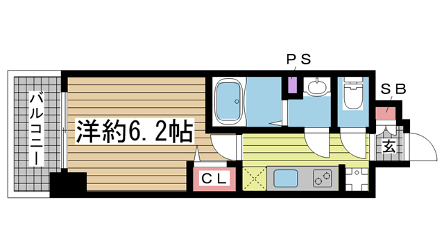 神戸市中央区御幸通の賃貸物件間取画像