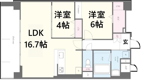 神戸市東灘区北青木の賃貸物件間取画像