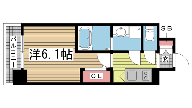 神戸市兵庫区駅南通の賃貸物件間取画像
