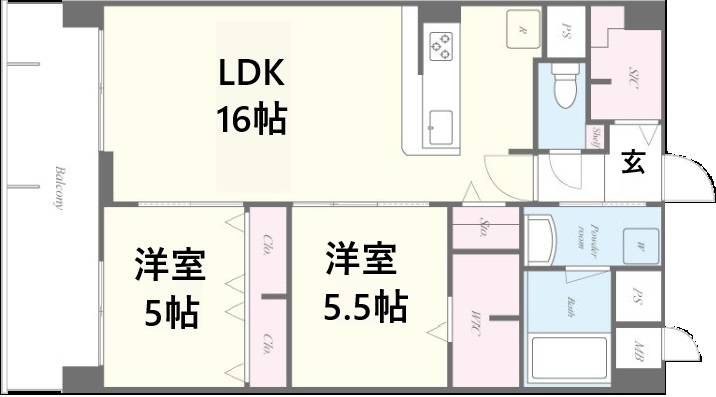 神戸市東灘区北青木の賃貸物件間取画像