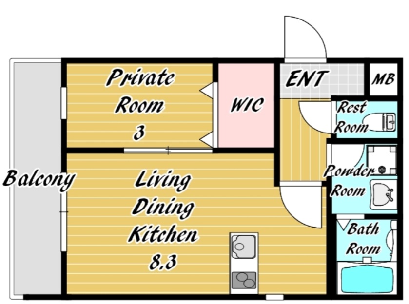 神戸市中央区日暮通の賃貸物件間取画像