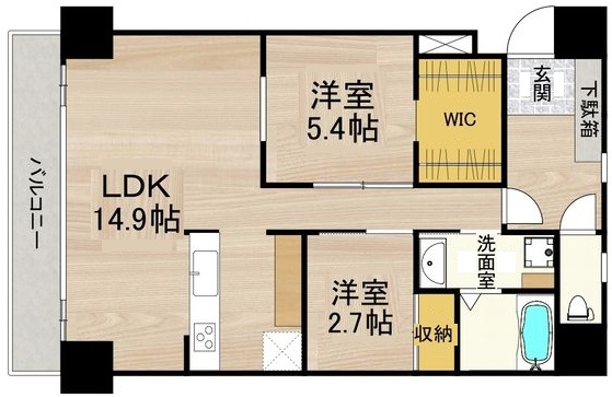 神戸市中央区脇浜町の賃貸物件間取画像