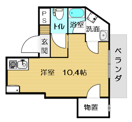 神戸市兵庫区永沢町の賃貸物件間取画像