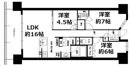 神戸市中央区浜辺通の賃貸物件間取画像