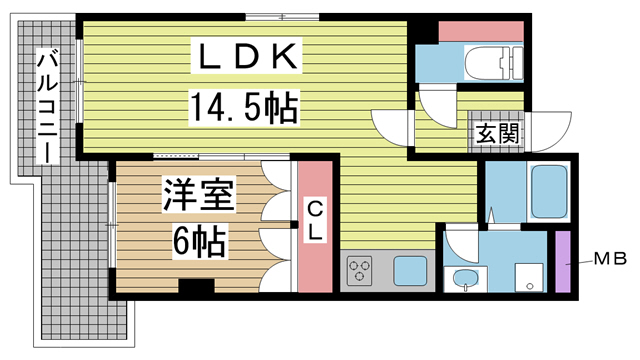 ワコーレ篠原中町 306|神戸市灘区篠原中町(阪急神戸線六甲駅)のマンション間取 ワコーレ篠原中町 306|神戸市灘区篠原中町(阪急神戸線六甲駅)のマンション間取