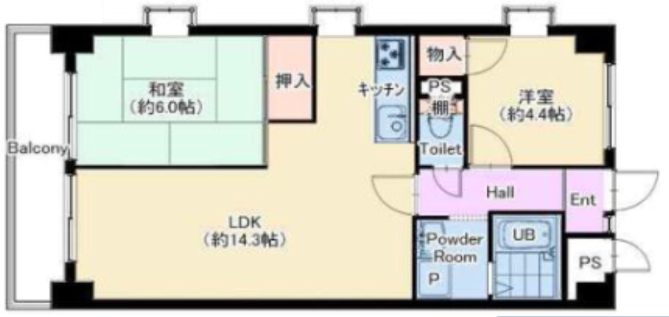 神戸市東灘区甲南町の賃貸物件間取画像