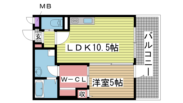デコール神戸Ⅱ 706|神戸市長田区水笠通(JR山陽本線新長田駅)のマンション間取 デコール神戸Ⅱ 706|神戸市長田区水笠通(JR山陽本線新長田駅)のマンション間取