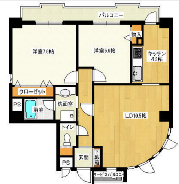 神戸市東灘区鴨子ケ原の賃貸物件間取画像
