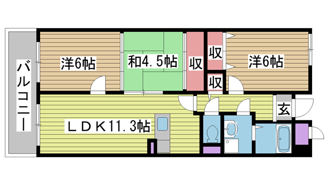 神戸市須磨区戎町の賃貸物件間取画像