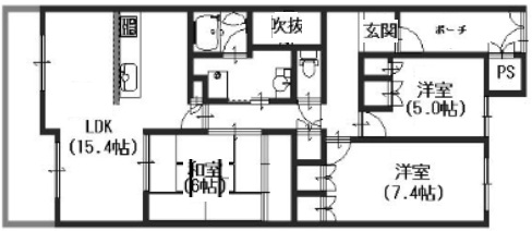 神戸市須磨区関守町の賃貸物件間取画像