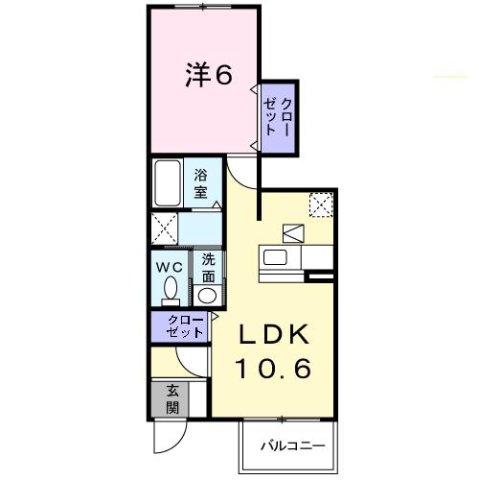 パストラルメゾン B 104|神戸市西区伊川谷町有瀬(JR山陽本線明石駅)のアパート間取 パストラルメゾン B 104|神戸市西区伊川谷町有瀬(JR山陽本線明石駅)のアパート間取
