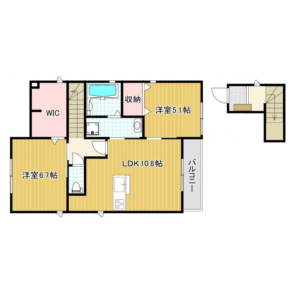 神戸市須磨区板宿町の賃貸物件間取画像