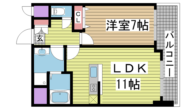 神戸市中央区生田町の賃貸物件間取画像