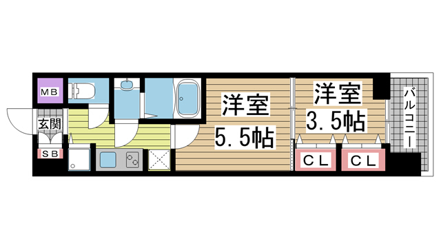 ラヴ神戸三宮 701|神戸市中央区浜辺通(JR東海道本線(近畿)三ノ宮駅)のマンション間取 ラヴ神戸三宮 701|神戸市中央区浜辺通(JR東海道本線(近畿)三ノ宮駅)のマンション間取