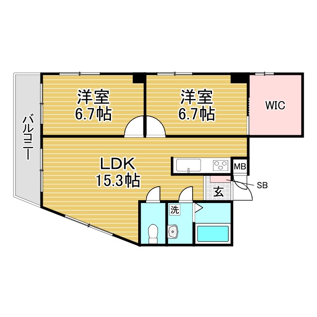 レシア六甲 801|神戸市灘区水道筋(阪急神戸線王子公園駅)のマンション間取 レシア六甲 801|神戸市灘区水道筋(阪急神戸線王子公園駅)のマンション間取