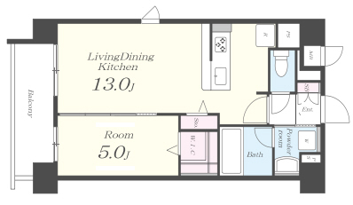 エスポアール神戸 301|神戸市中央区吾妻通(JR東海道本線(近畿)三ノ宮駅)のマンション間取 エスポアール神戸 301|神戸市中央区吾妻通(JR東海道本線(近畿)三ノ宮駅)のマンション間取
