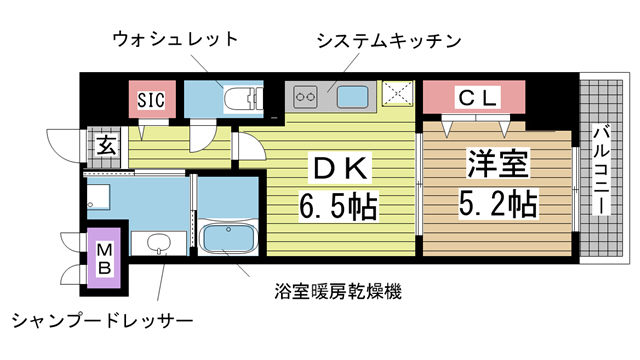 神戸市中央区磯辺通の賃貸物件間取画像