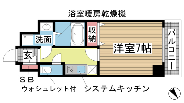スワンズ新神戸ウィータ 803|神戸市中央区生田町(JR東海道本線(近畿)三ノ宮駅)のマンション間取 スワンズ新神戸ウィータ 803|神戸市中央区生田町(JR東海道本線(近畿)三ノ宮駅)のマンション間取
