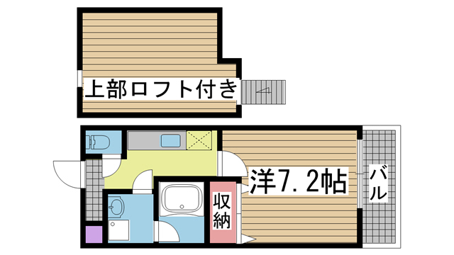 神戸市中央区上筒井通の賃貸物件間取画像