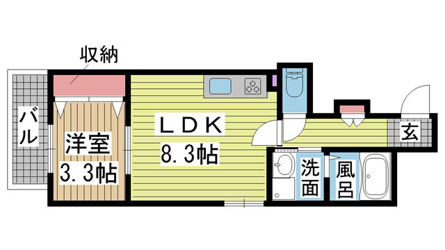 リミナ元町山手 203|神戸市中央区花隈町(JR東海道本線(近畿)元町駅)のマンション間取 リミナ元町山手 203|神戸市中央区花隈町(JR東海道本線(近畿)元町駅)のマンション間取